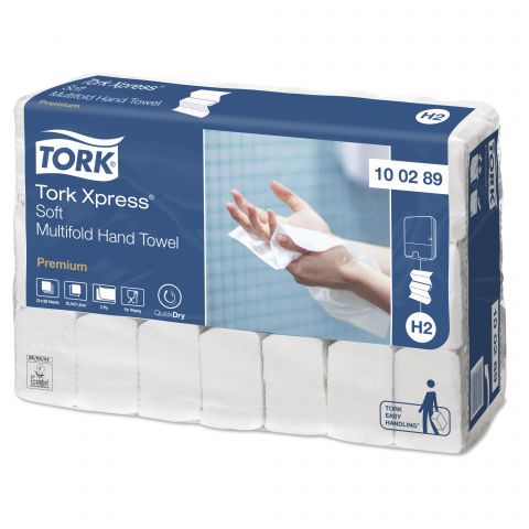 Tork Premium Soft papieren handdoek 2-laags 26x21cm H2 Xpress 3150 stuks