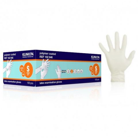 Klinion handschoen Latex poedervrij ivoor Small