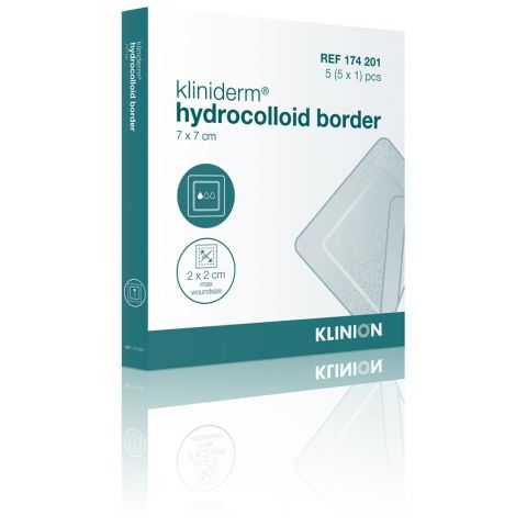 Kliniderm Hydro Border standaard hydrocolloïd wondverband 7x7cm