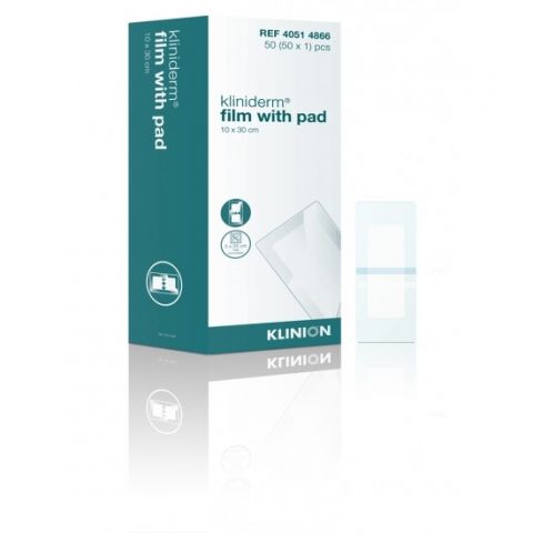 Klinion Kliniderm Film met Pad wondpleister steriel 10x30cm