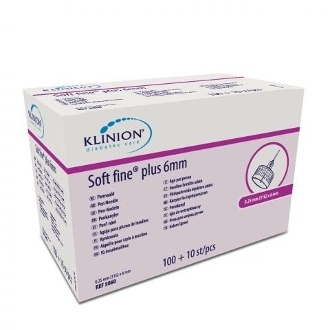 Klinion Diabetes Care Soft fine Plus pennaalden 0,25mm (31G) x 6mm