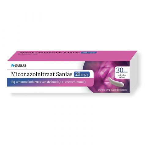 Sanias Miconazolnitraat schimmeldodende crème 30 gram