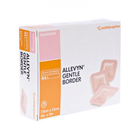 Allevyn Gentle Border schuimverband 7,5 x 7,5cm 10 stuks