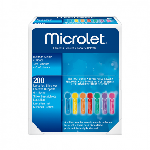 Microlet gekleurde lancetten 200 stuks