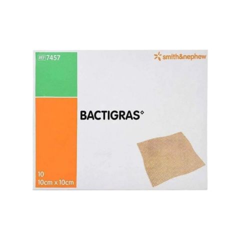 Bactigras Antiseptisch Vetgaaskompres 10x10cm 10 stuks