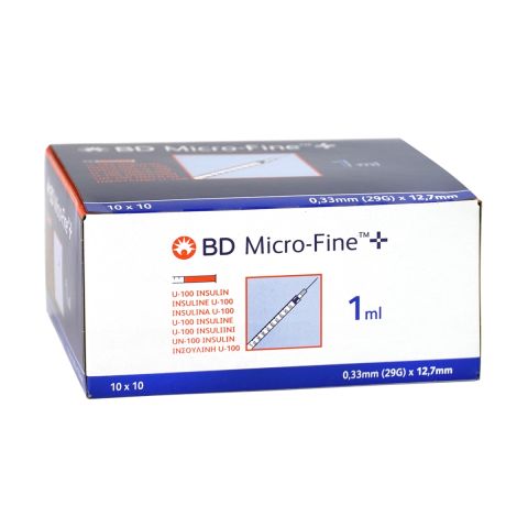 BD Microfine insulinespuit 1ml + naald 0,33x12,7mm U100