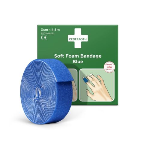 Cederroth Soft Foam Bandage Blauw 3cm x 4,5m