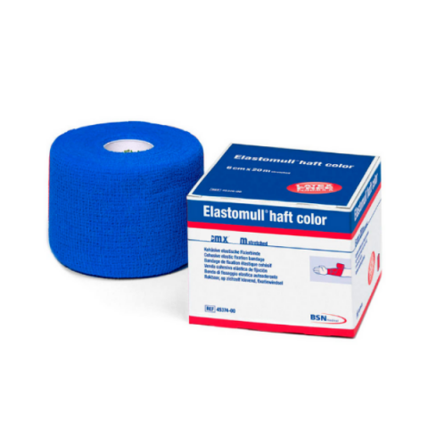 Elastomull Haft Color Blauw 10cm x 20m 1 rol