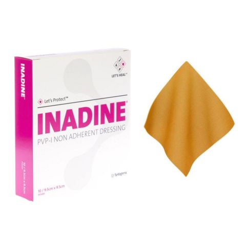 Inadine (povidonjodium) zalfgaas 9,5x9,5cm 10 stuks