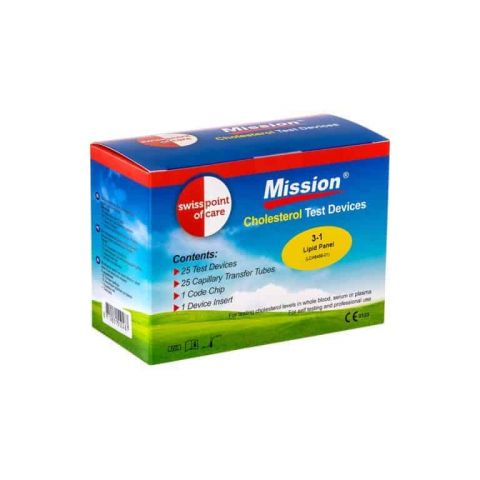 Mission 3-in-1 Cholesterol teststrips 25 stuks