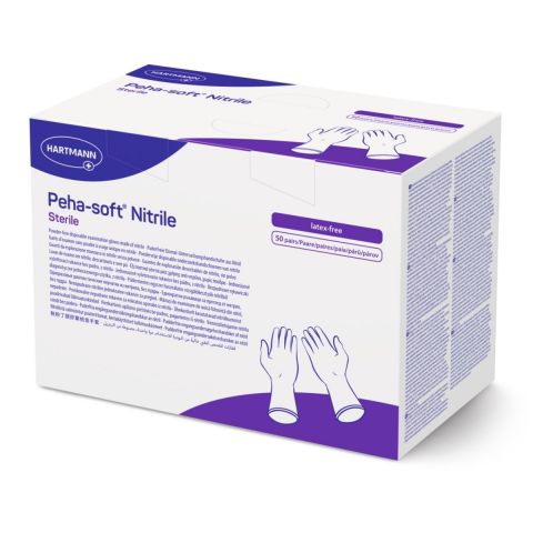 Peha-soft Nitrile steriele handschoenen poedervrij 100 stuks-Medium