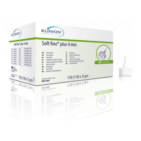 Klinion Diabetes Care Soft fine Plus pennaalden 0,23mm (32G) x 4mm
