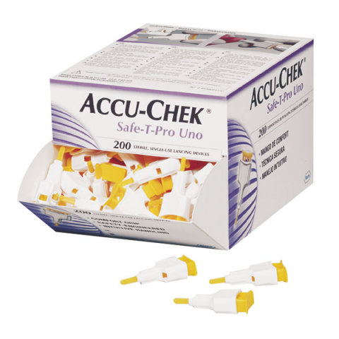Accu-chek Safe T-Pro Uno lancet 200 stuks