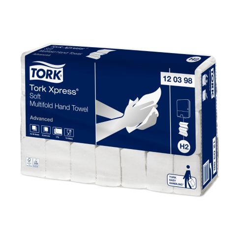 Tork Xpress papieren handdoek soft advanced 2-laags 26x21cm Wit H2 3780 stuks