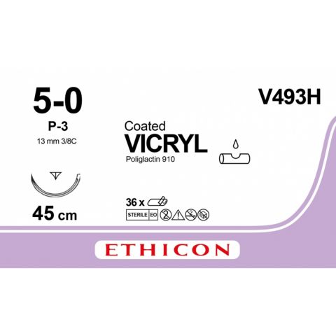 Vicryl hechtdraad 5-0 (P-3) V493H 36 stuks